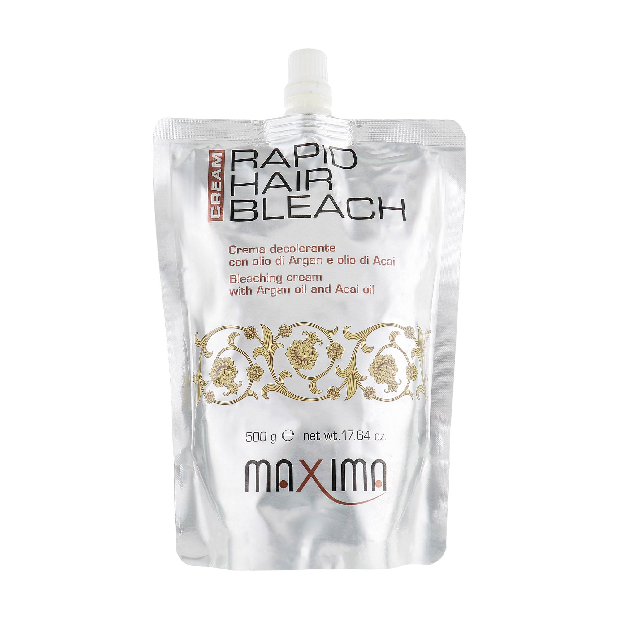 Знебарвлювальний крем для волосся Maxima Professional Rapid Hair Bleach Cream з олією арганії та асаї, 500 мл